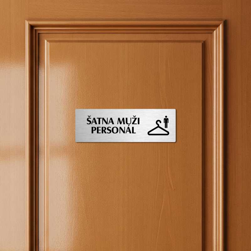 Šatna muži personál, 240x79mm, zlatá popiska s imitacemi šroubků